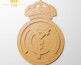 3D STL* Model for CNC Router Real Madrid Amblem Relief Engraver Carving Machine La Liga Football Logo