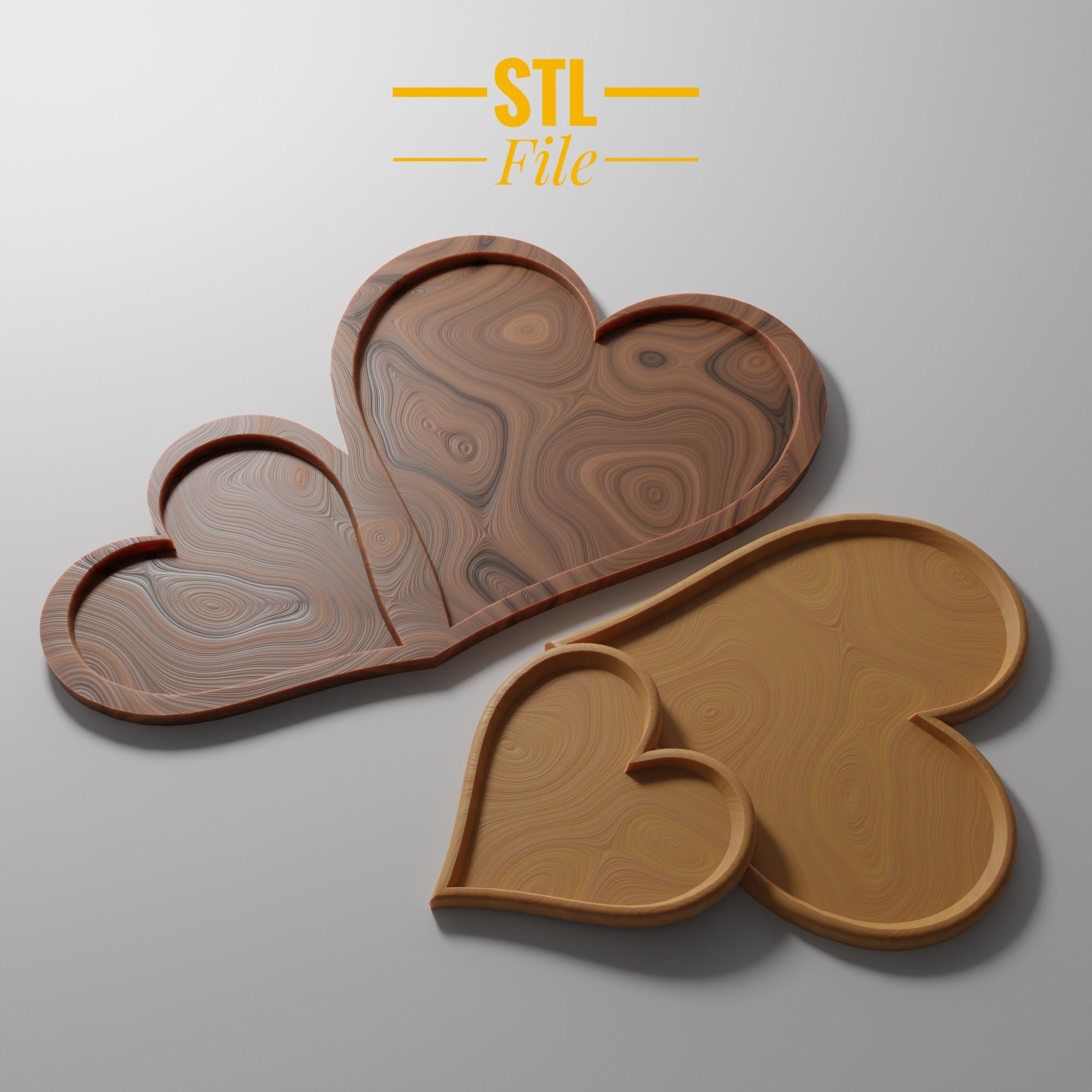 3D Heart Tray Model Stl File for Cnc Router & 3D Printer - Etsy