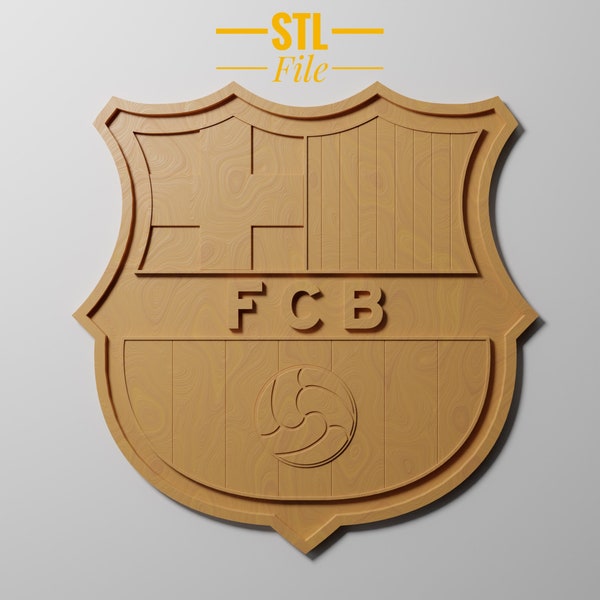 Modèle 3D STL * pour routeur CNC Barcelone Amblem Relief Engraver Machine à sculpter La Liga Football Logo