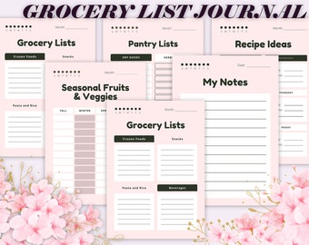 Grocery List Printable, Grocery List Planner Page, Printable Shopping List, Shopping List Template, Planner Insert.
