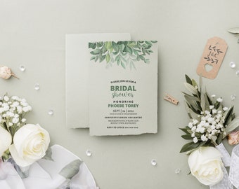 Plantilla de invitación de despedida de soltera, vegetación de jardín, invitación de despedida de soltera imprimible, Templett editable, descarga instantánea