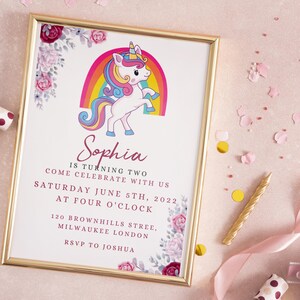 Editable Unicorn Invitation Unicorn Party, Unicorn Birthday, Magical Unicorn Invite, Instant Download
