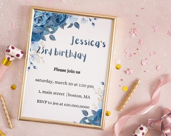 Birthday Invitation, Boho Birthday Invitation, Printable Editable Instant Download Editable