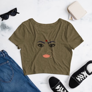 Indian Crop Top | Trendy Gift | Women&#39;s Tee | Unisex T-Shirt | Gift | Boho | Yoga Top