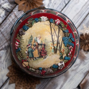 Grande boule de Noël unique faite à la main, découpage 30 cm