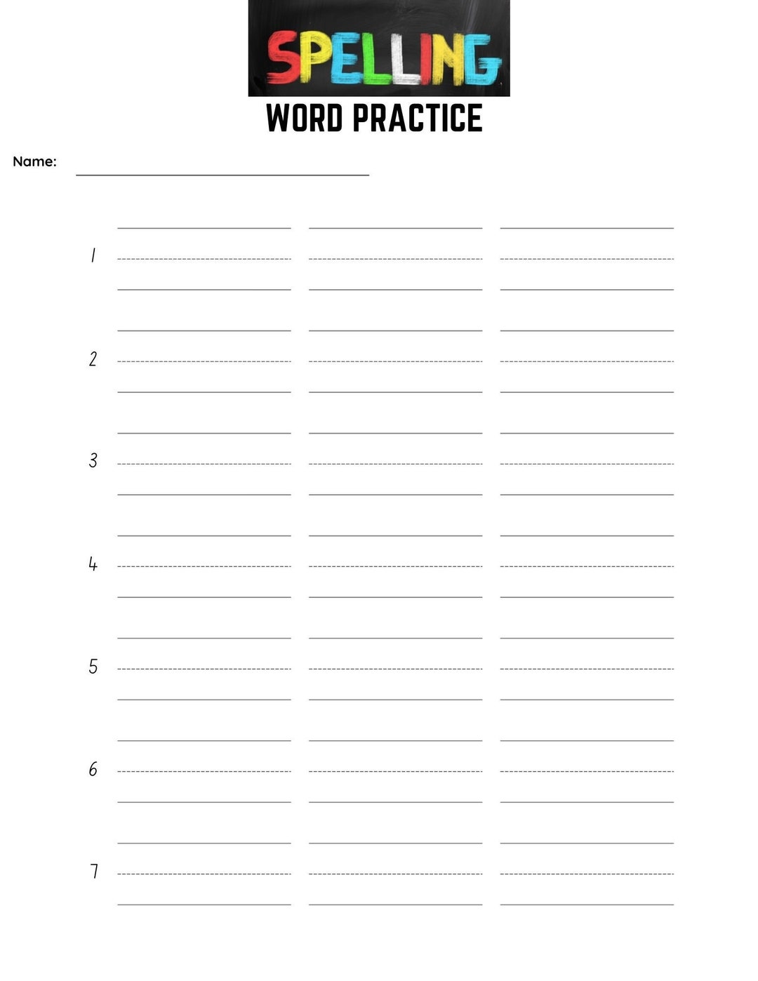 Spelling Word Practice Printable - Etsy Canada