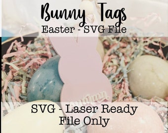 Osterhasen-Tag - SVG-Datei, Glowforge Ostern SVG, Glowforge Osterdatei, Laser Ready Datei, Ostern SVG