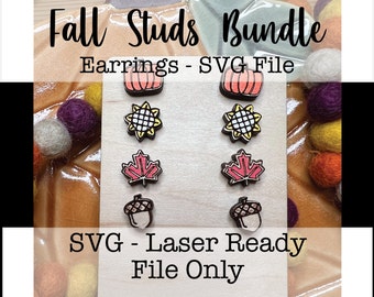 Herbst Ohrstecker Bundle - SVG - Laser Ready File