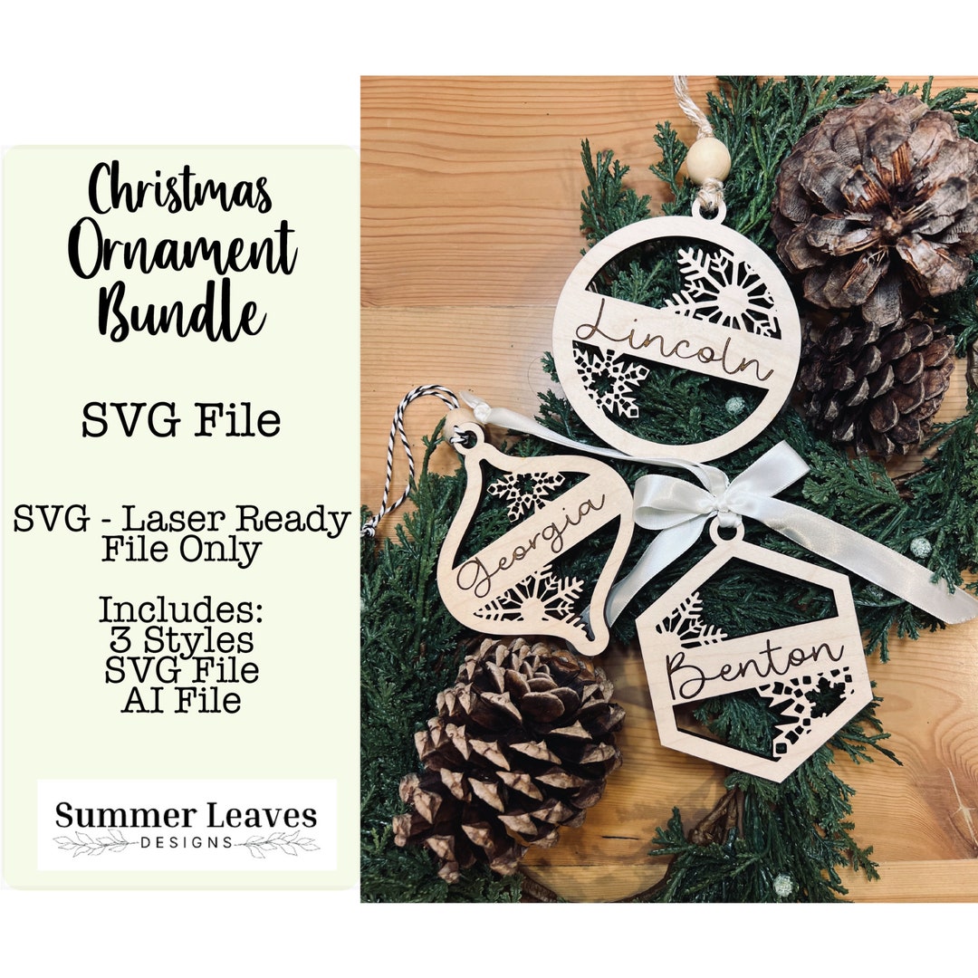 Christmas Ornament Bundle - SVG - Laser Ready - 3 Styles - Etsy
