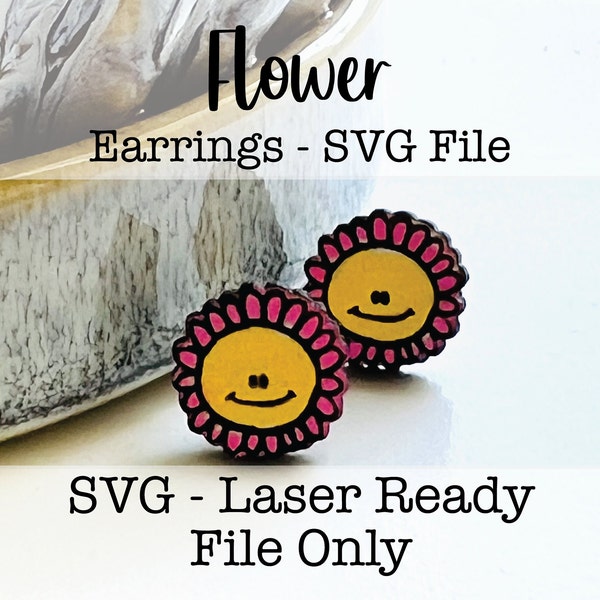 Flower Earrings - SVG File, Glowforge, Laser Ready File