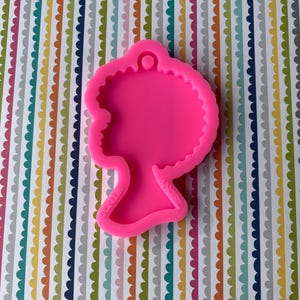 Female profile, African Woman Craft supply, Afro hair style resin mold, Craft mold, Tumbler mold, Black girl magic, Black history, keychain