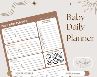 Baby Log Printable, baby milestone, aunt gift new baby, pregnancy journal, nursing notes, baby mobile, baby daily planner, PDF Download