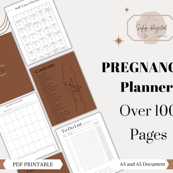 Pregnancy Planner, Printable Planner, Digital Planner,Goodnotes template, Pregnancy, Pregnancy journal, Pregnancy diary,Four trimesters,Baby