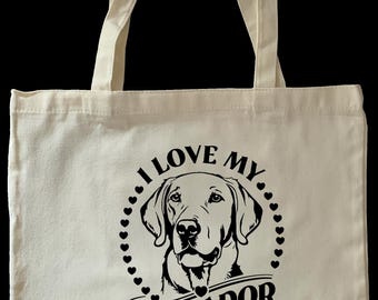 I Love My Dog Canvas Tote Bag – Dog Lover Gift