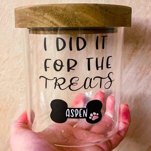 Custom pet treat glass jar