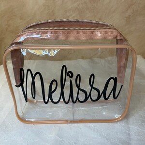 Custom rose gold toiletry bag
