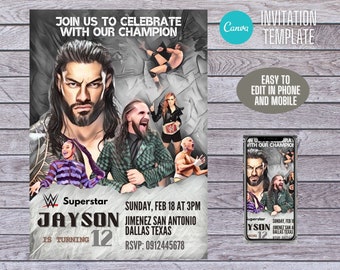 wwe birthday cards etsy