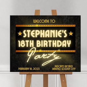 Hollywood Party Welcome Sign - Prom Night - Digital Canva Template