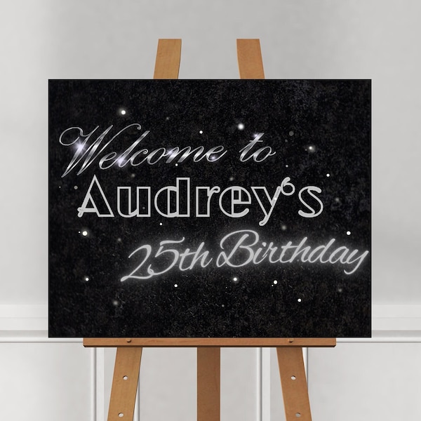 Vintage Glamour - Old Hollywood -Glam - Digital Welcome Sign Canva Template