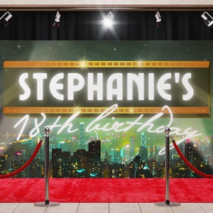 Hollwood Backdrop - Red Carpet - Walk of Fame - Photo Backdrop -  Editable Digital Canva Template - Mobile Phone Instant Download