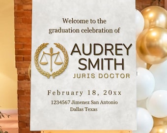 Lawyer Graduation Digital Invitation - Minimalist Invite - Made to Order - Personalized - Instant Download - Printable
