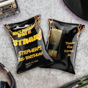 Ain't Nothin but a 3 Thang - Hip Hop Digital Chip Bag Canva Template - Smart Phone Instant Download - Printable