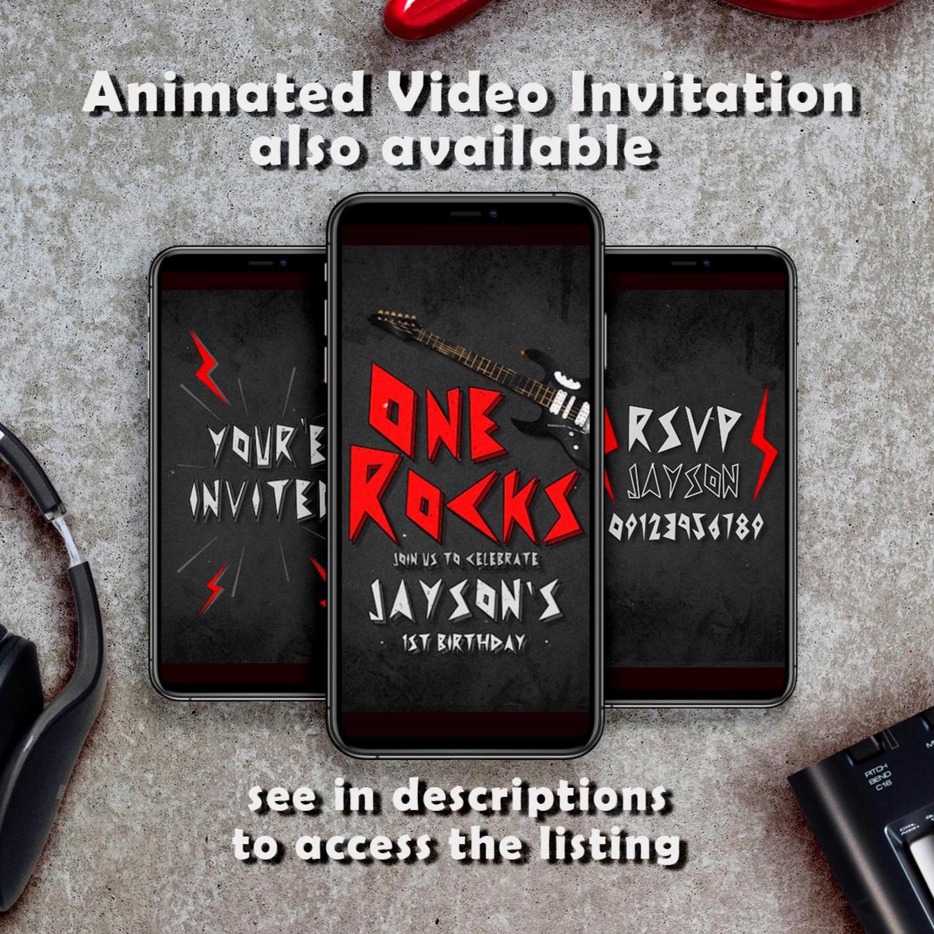 One Rocks - Rocked One Year - Rock and Roll - Boy 1st Birthday Digital ...
