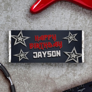 Rocker  - Rock Star - Rock and Roll Editable Digital Chocolate Wrapper Canva Template - Instant Download - Mobile Phone Edit