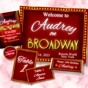 Broadway - Teatro - Paquete de plantillas digitales editables de Canva - Paquete - Imprimible - Descarga instantánea para móvil
