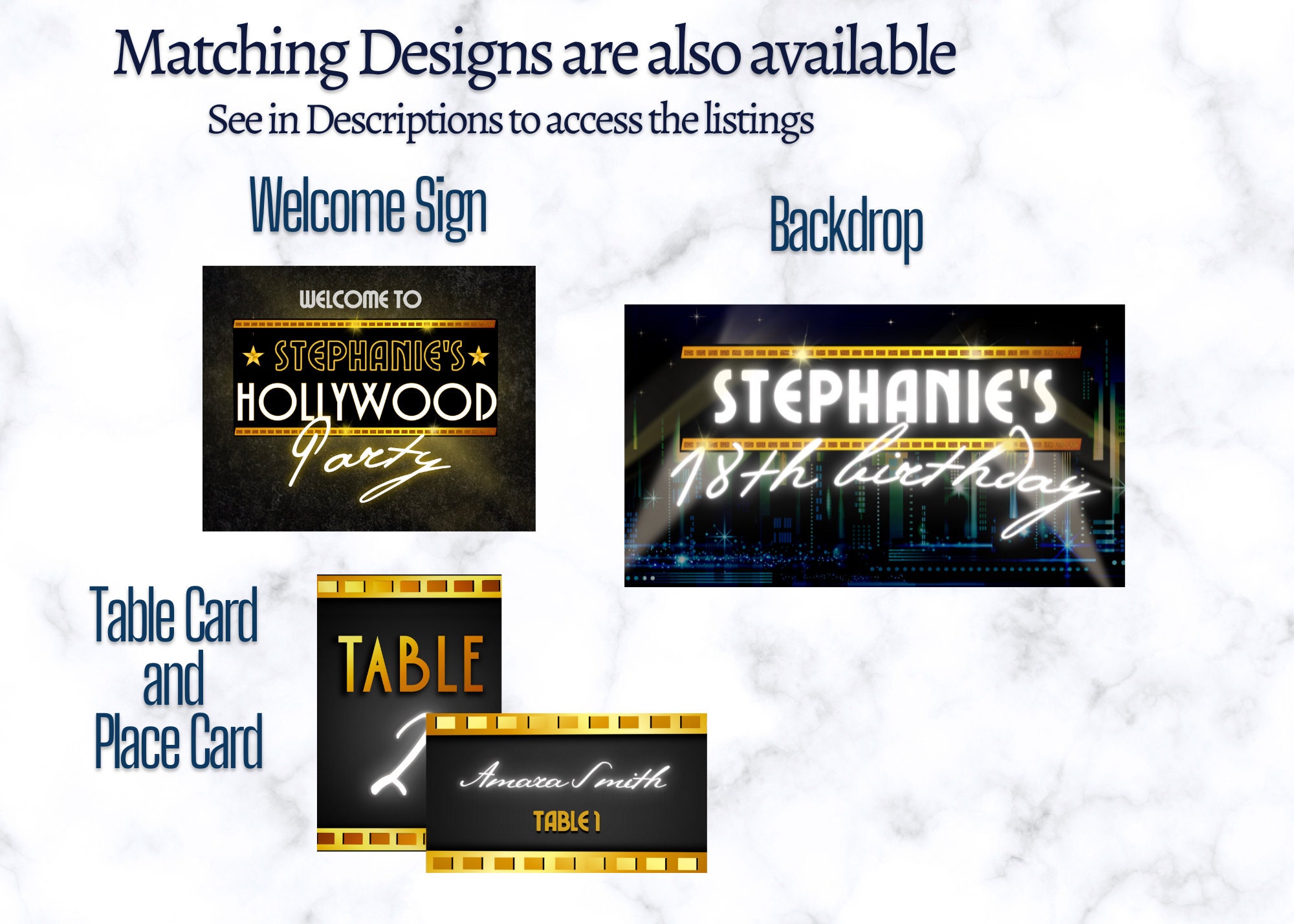 Hollywood Party With Photo - Digital Invitation Canva Template - Etsy