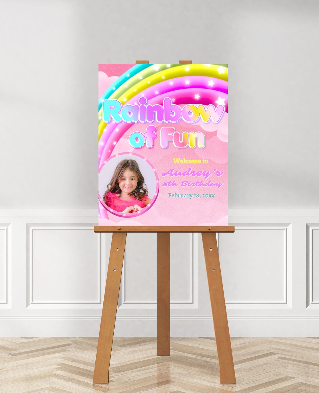 Rainbow of Fun Digital Colorful Welcome Sign With Photo Any Age Girl ...