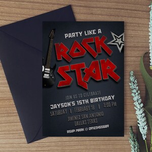 Rockstar Birthday - Rockstar Themed - Rocker Digital Editable ...