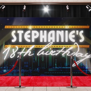 Hollywood Backdrop - Red Carpet - Walk of Fame - Photo Backdrop -  Digital Canva Template