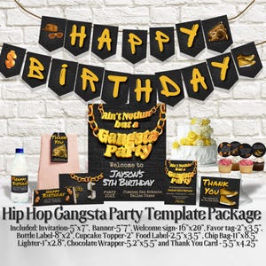Gangsta Party - Hiphop Theme Canva Template Paket - Bundle