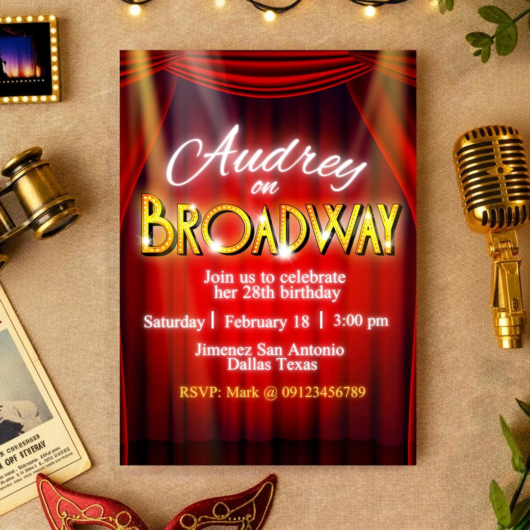 Broadway - Theater - Digital Invitation Canva Template - Etsy