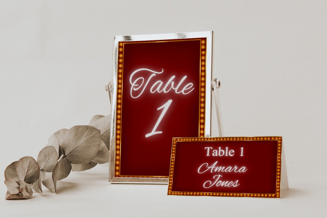 Broadway - Theater - Digital Place Card and Table Number Canva Template ...