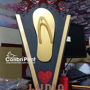 Trofeo Chancla a la mamá # 1 mdf 2.5mm Chancla, sandalia Laser cut mom archivos o planos para fabricar