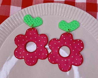 Strawberry flower earrings