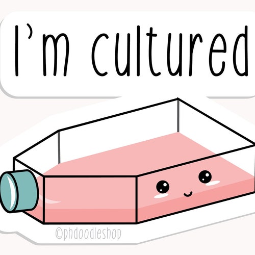 Cell Culture Flask Vinyl Sticker Perfect Gift for Phd Etsy