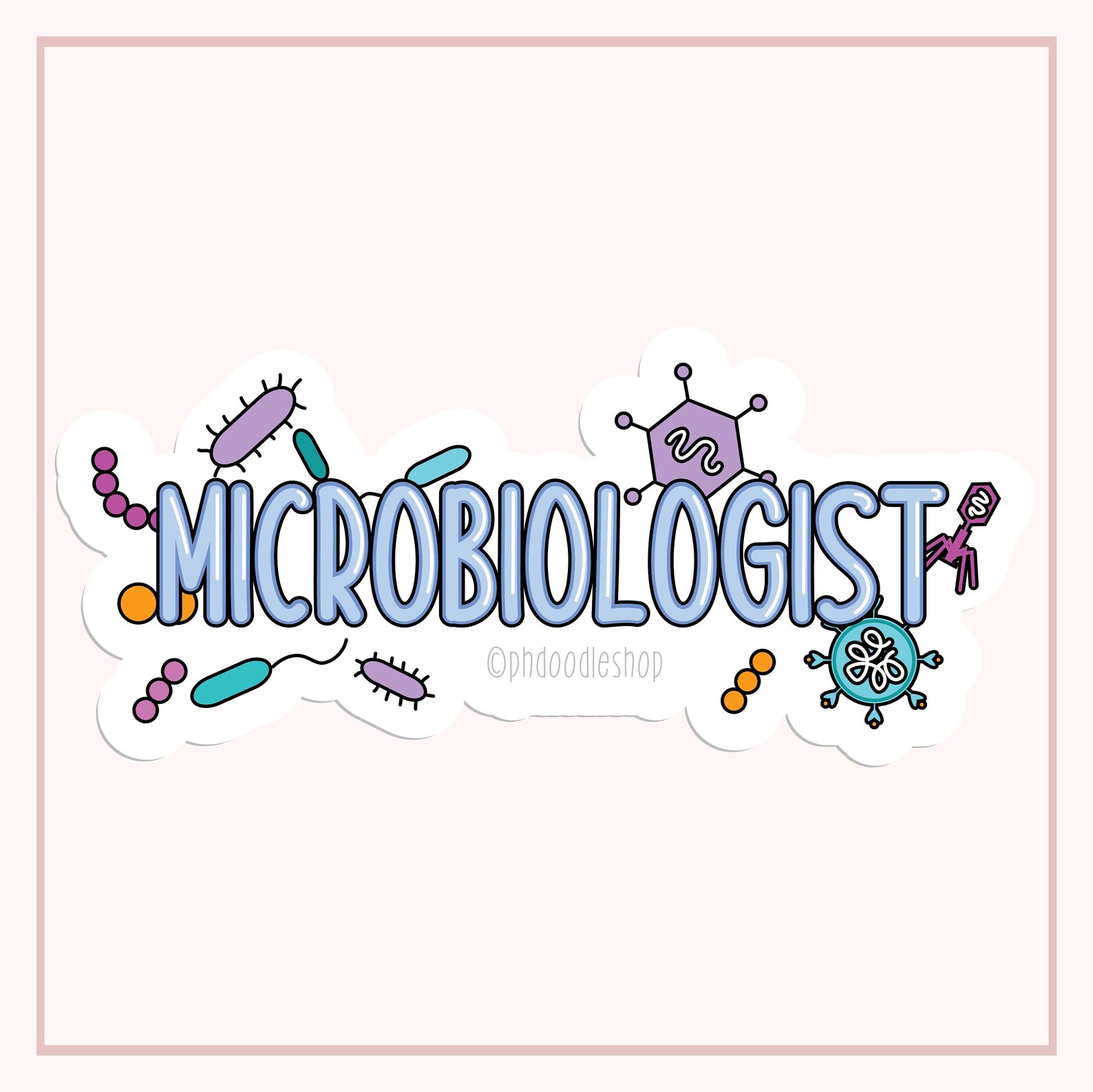 Microbiology Vinyl Sticker Gift for Microbiologist Phd Etsy UK