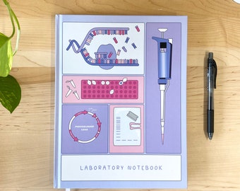 Molecular Biology Laboratory Notebook | Gift for molecular biologist, cell biologist | Cute science notebook