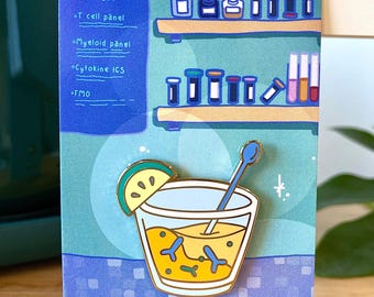 Antibody cocktail science enamel pin | Cute immunology pin for laboratory scientist | Molecular biology, immunology, neuroscience gift