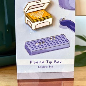 Pipette tip box enamel pin