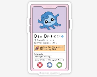 Dan Dritic Sticker | Funny Immunology Sticker for Laboratory Scientists