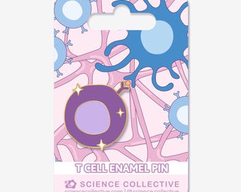 T cell enamel pin | Immunology pin featuring immune cells | Immunology gift