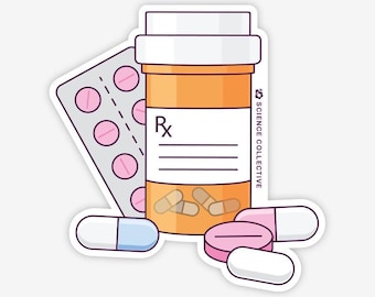 Pill Bottle Vinyl Sticker | Pharmacy gift for pharmacists and pharmacologists