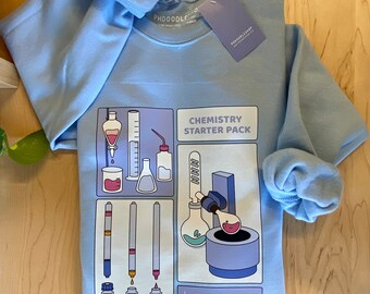 Chemistry Starter Pack Sweatshirt | Gift for organic analytical chemist | Cute science sweatshirt for chemistry phd