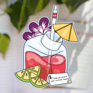 Cell culture tropical punch vinyl sticker | Cell culture gift for PhD students, scientists & researchers molecular biology cell biology lab