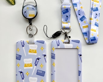 Micropipette Card Holder Set | Cute Molecular Biology Badge Reel, Lanyard, Card holder | Gift for Biochemist Medical Laboratory Technologist