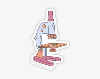 Microscope Sticker | Science Sticker for Laboratory Scientists, Biology Teachers and STEM Students